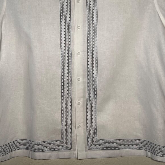 Cafe Luna Men's 2XL Dress Shirt Short Sleeve Button Up XO Design Linen/Viscose - Picture 7 of 16